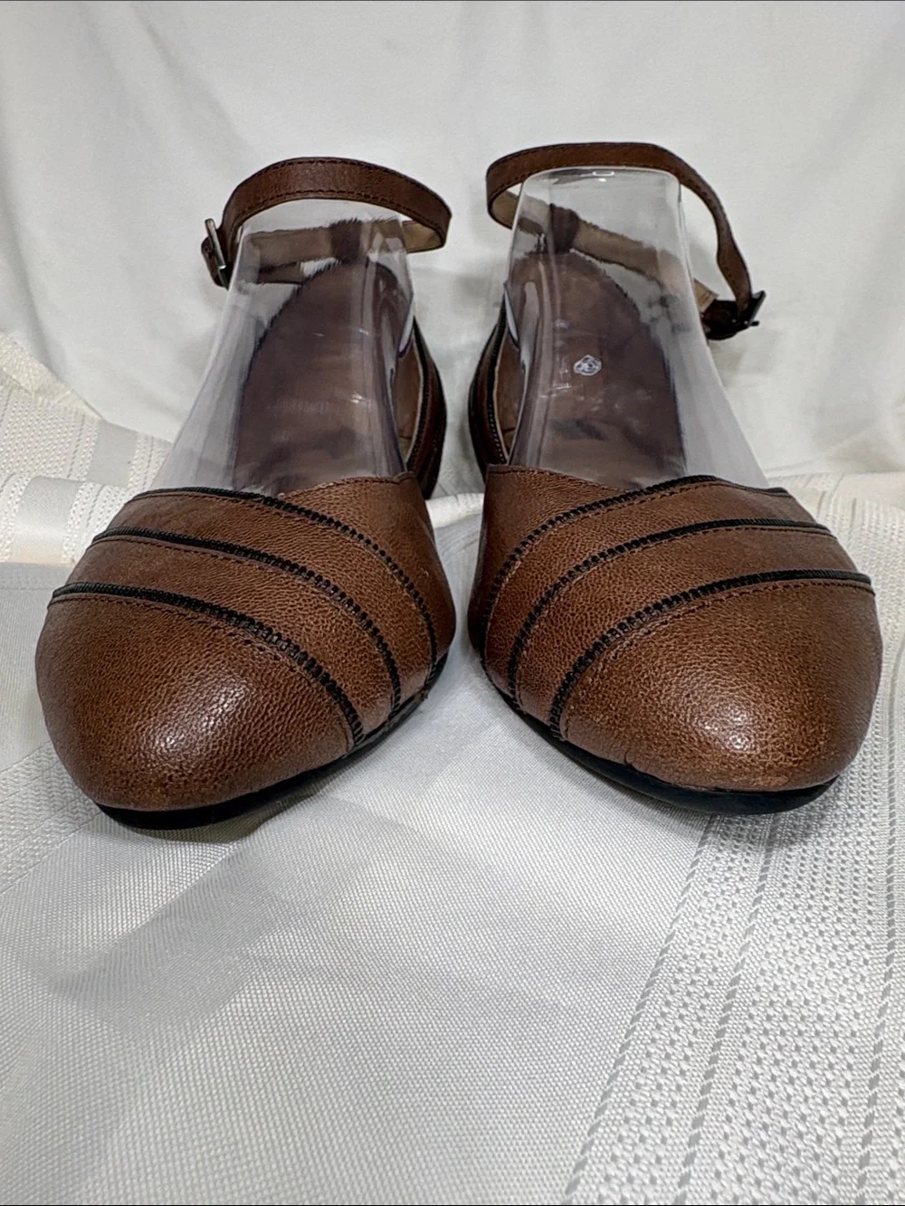 Adam Tucker -Becca Brown Pointed Ankle-Strap Flats - Picture 5 of 11